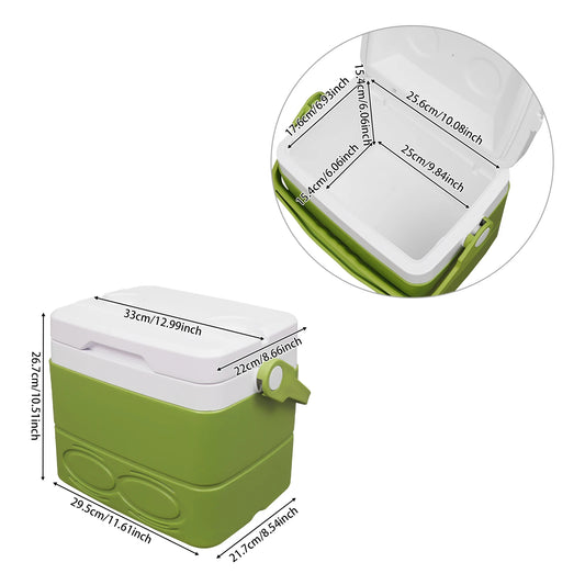 Portable Insulated Cooler 8.5L, Small Camping Ice Chest with Handle & Cup Slots, Long-Lasting Cool for Beach Picnic Travel