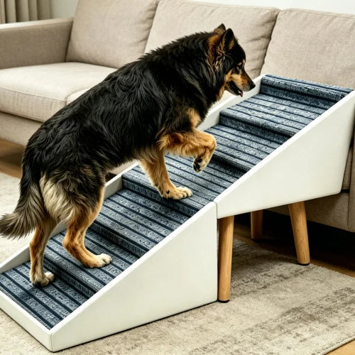 6 Step Dog Stairs Pet Ramp for Bed and Sofa Foldable Ottoman Non-Slip Steps for Small, Medium, Large Dogs Indoor Furniture Access