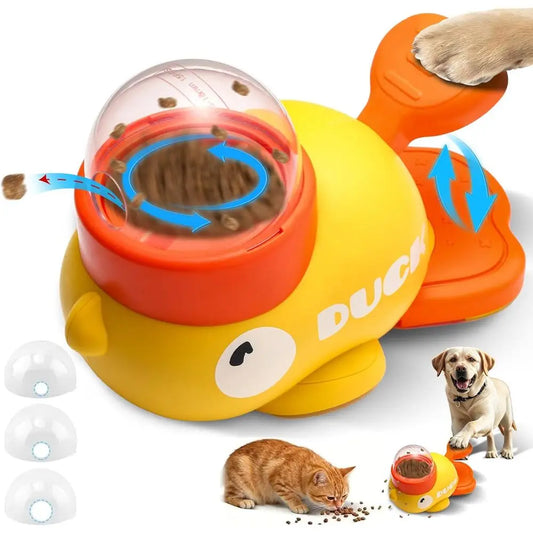 Interactive Dog Toys Puzzle Slow Feeder, Cat Treat Dispenser Toy Duck-Shaped Enrichment Toy for Small Medium Dogs and Cats, IQ Test