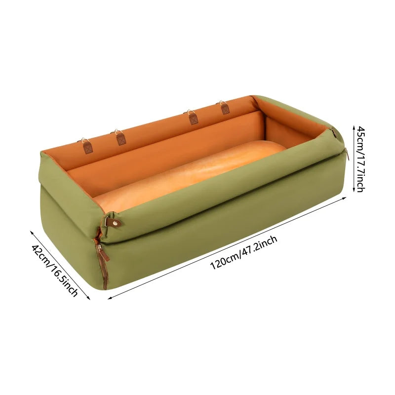 Foldable Travel Pet Car Seat Bed Comfortable Thickened Pet Sleeping Nest Anti Slip Fixed Design Durable Cat Dog Rest Bed For Vehicle Home Dual Use