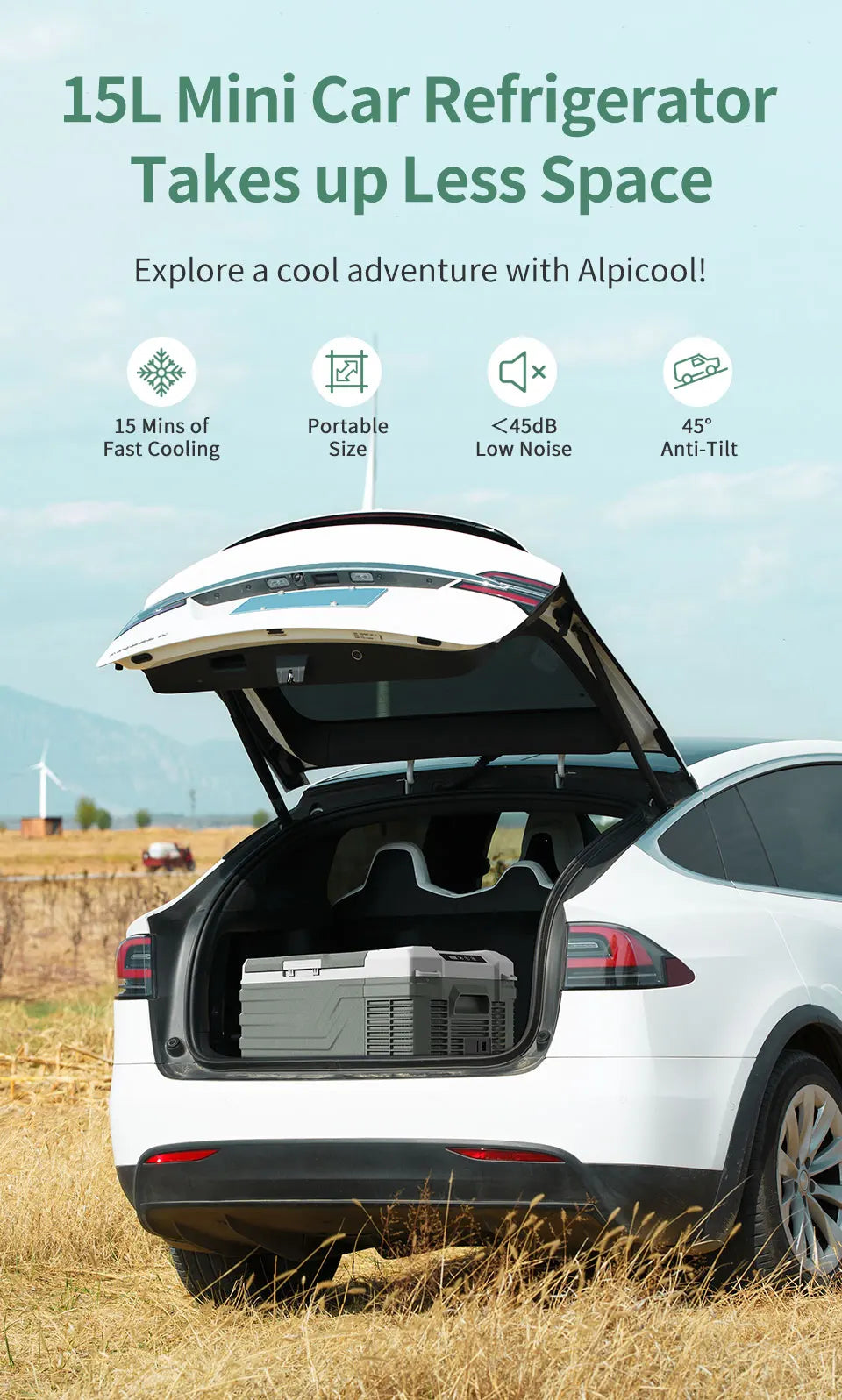 NL15 15L Portable Car Refrigerator 12 Volt Mini Fridge Freezer 12/24V DC 100-240V AC Cooler Ice Box for Truck Camping