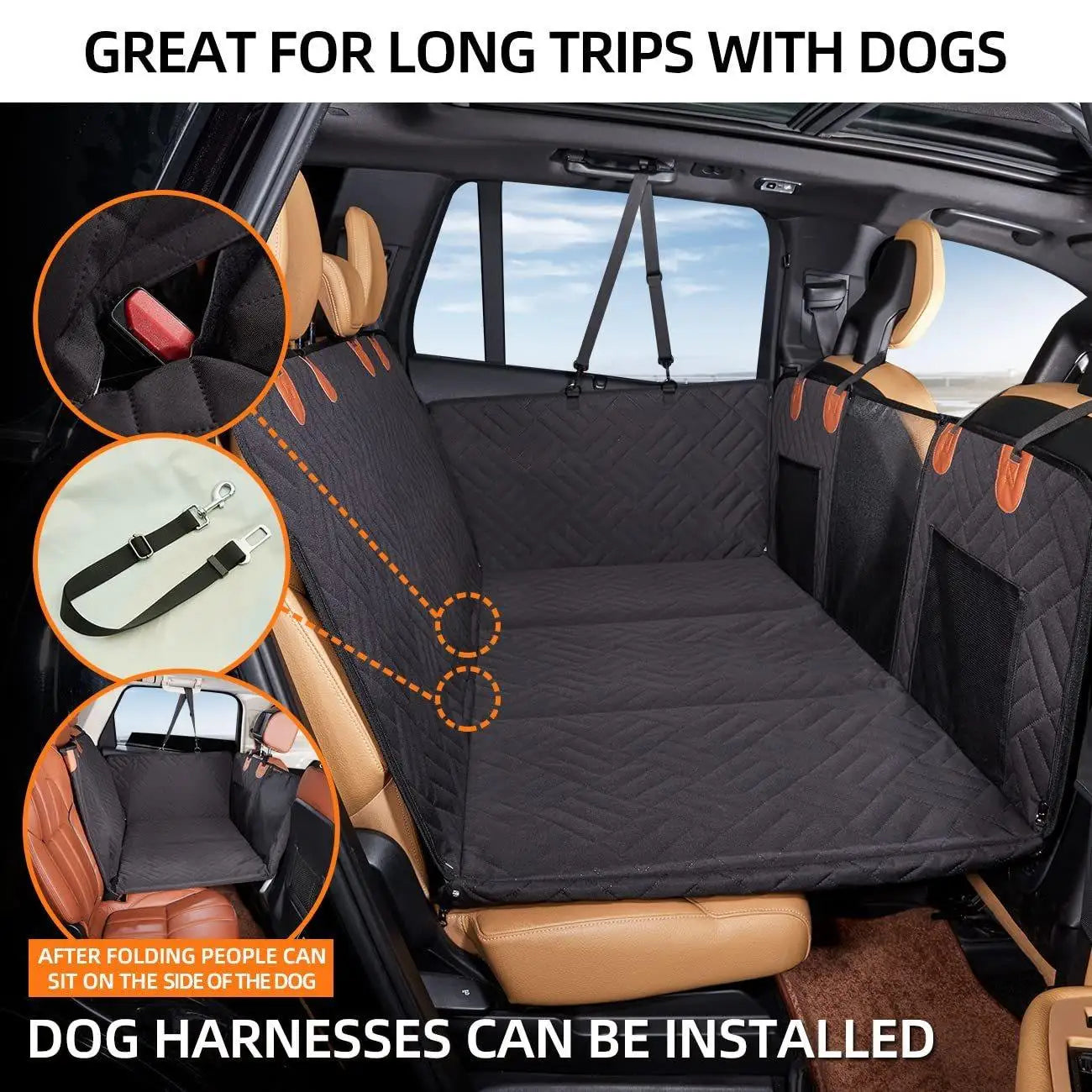 Dog Seat Cover Car Seat Cover For Pets, Waterproof Pet Seat Cover Hammock Scratch Proof Nonslip Durable Soft Pet Back Seat Covers