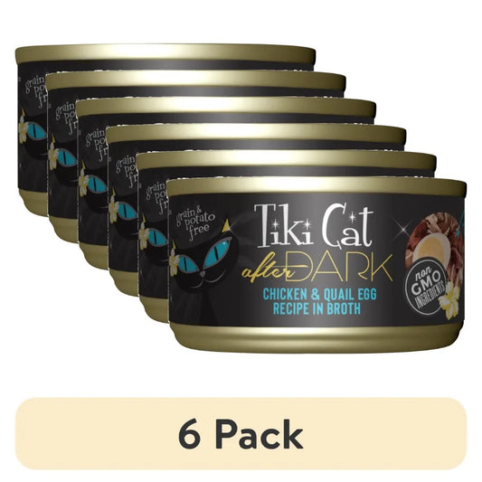 6 Pack After Dark Whole Foods Wet Cat Food, Chicken and Quail Egg, 2.8 oz. Can