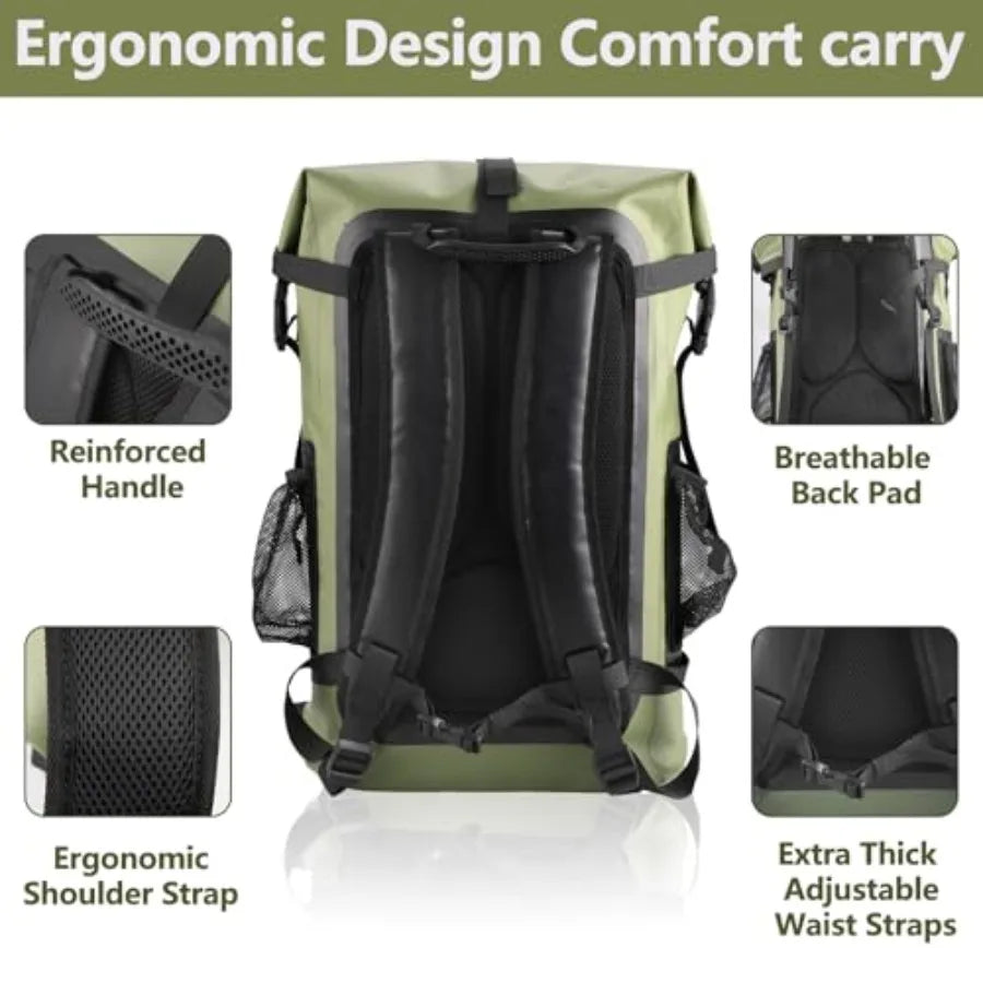 Waterproof Backpack, 40L Heavy Duty Dry Bag Backpack, Roll-Top Hiking Travel Backpack, Heavy-Duty Floating Waterproof Bag
