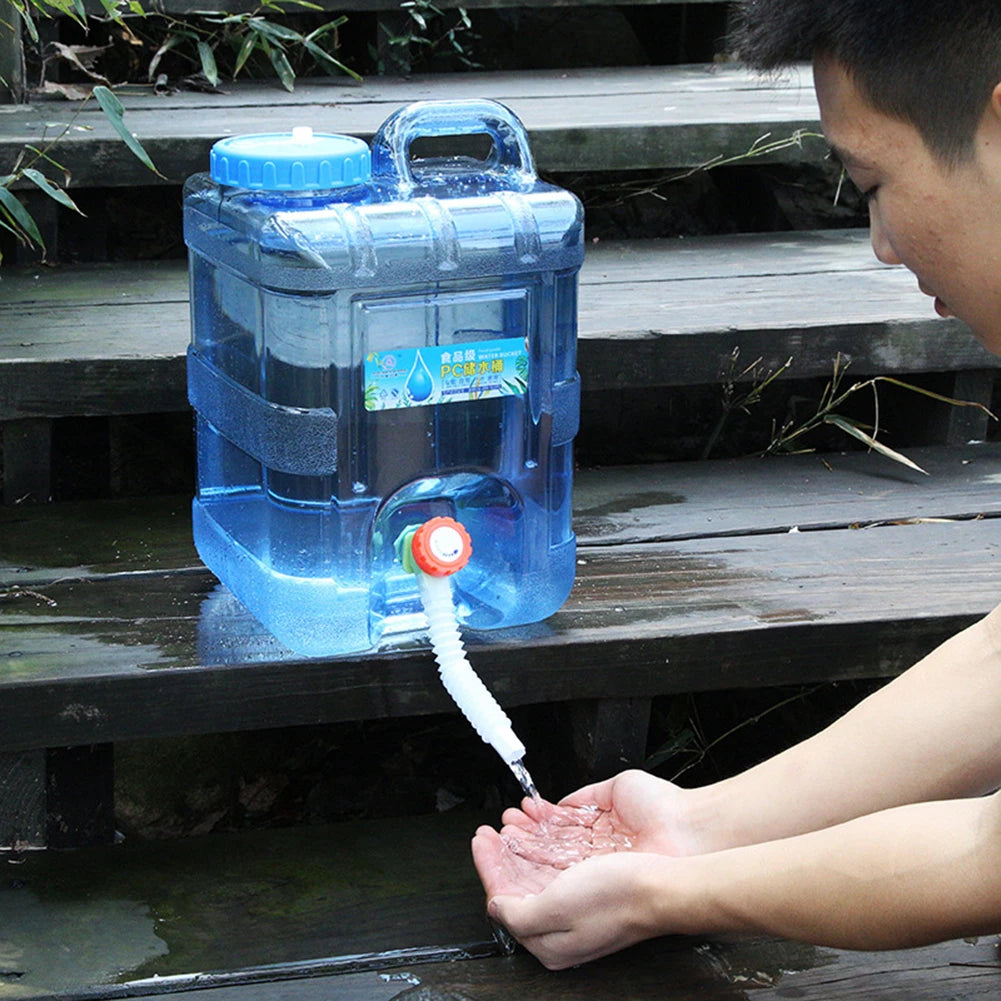 Portable Water Container with Spigot Large Capacity Water Storage Carrier Water Storage Container for Hiking Self-Driving Tour