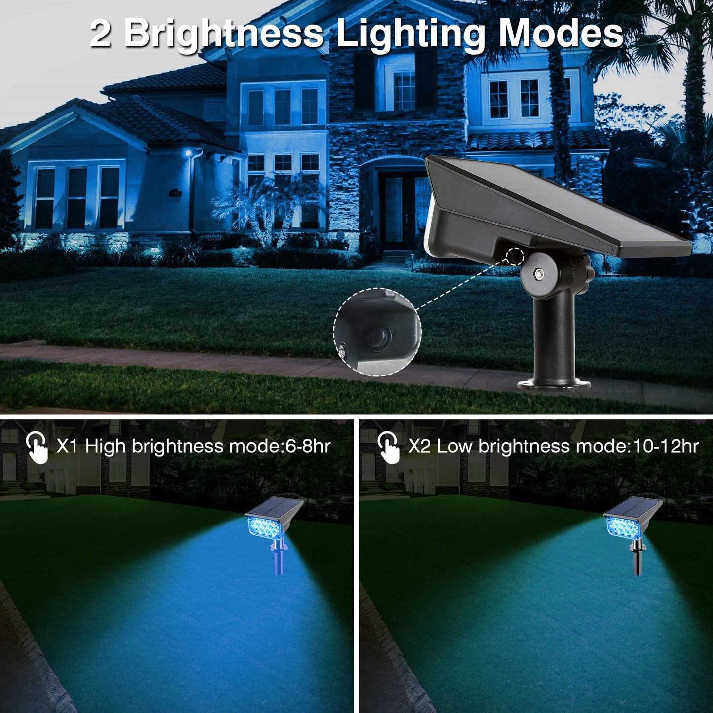 Solar LED Light Outdoor IP65 Waterproof Blue Light Solar Power Light Lawn Light For Garden Decor Solar Wall Light Outdoor