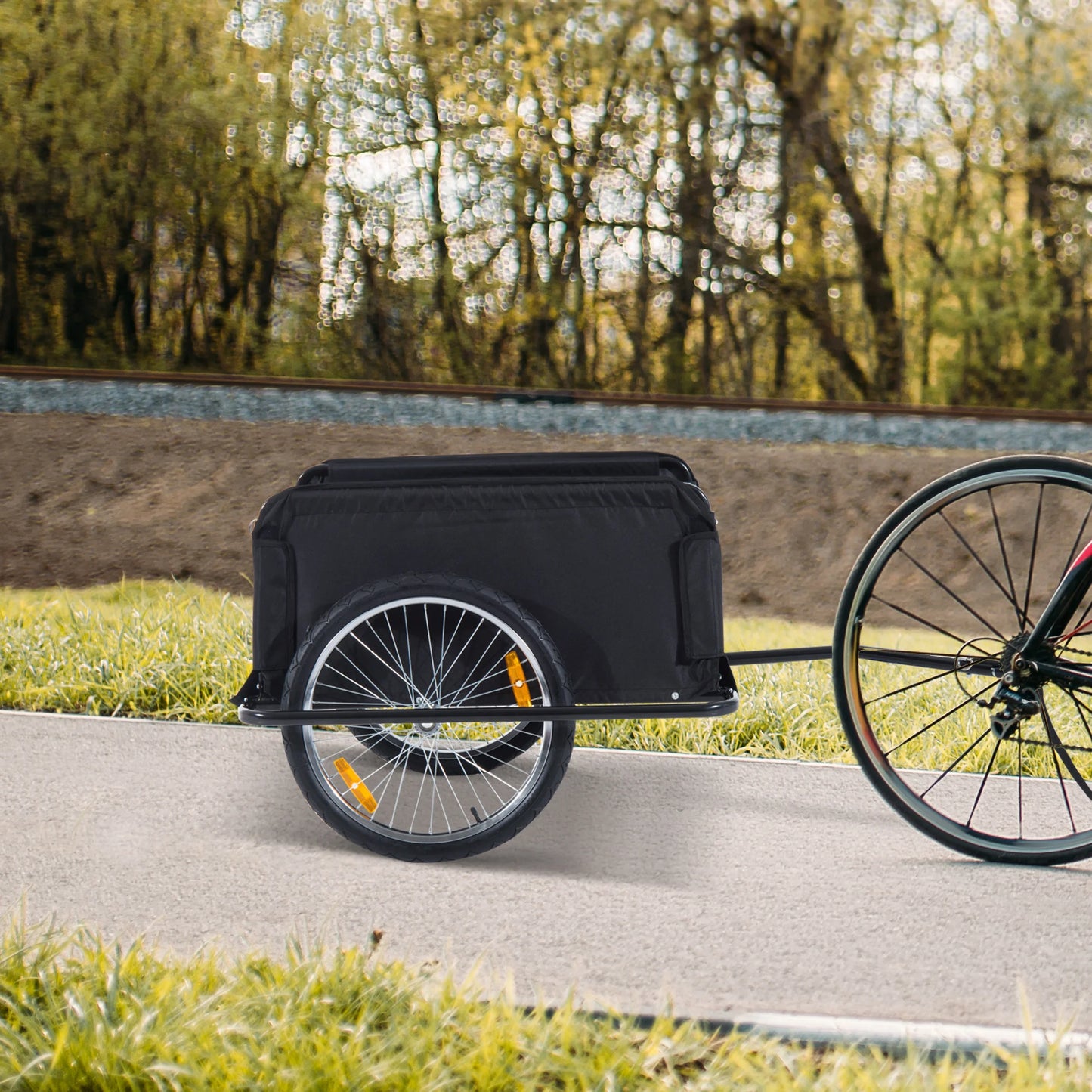 Elite Two-Wheel Bicycle Large Cargo Wagon Trailer with Folding Storage