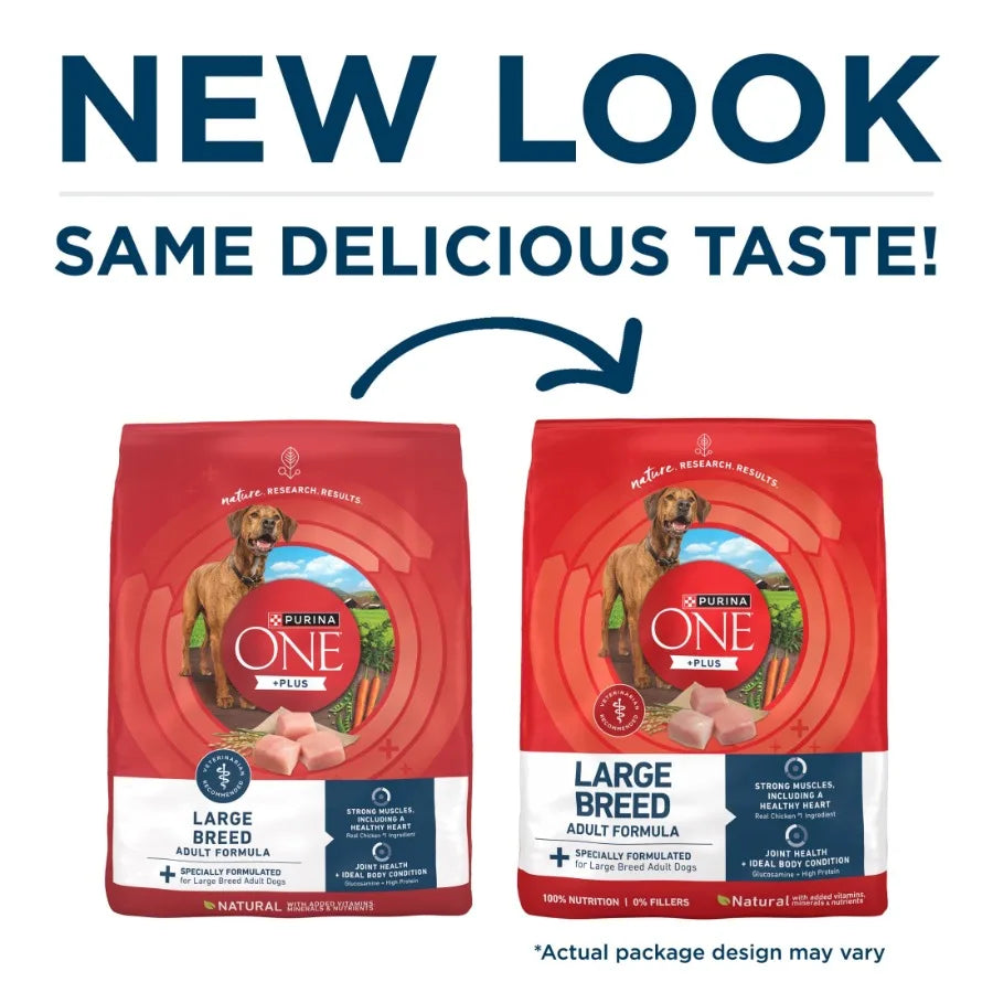 Plus Dry Large Breed Dog Food for Adult Dogs, Real Protein Rich Natural Chicken Flavor, 40lb Bag