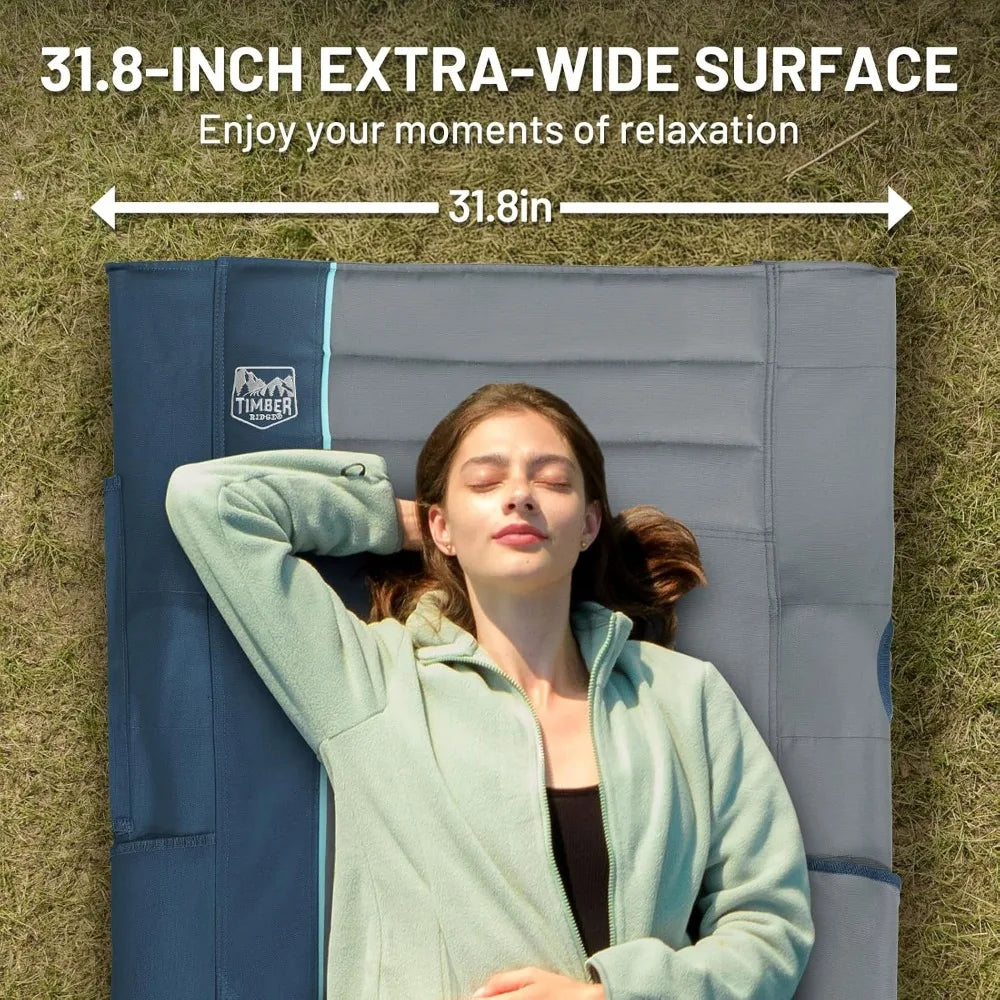 Extra Wide Heavy Duty Camping Cot for Adults, 450lbs Capacity, Easy Set Up with Carry Bag