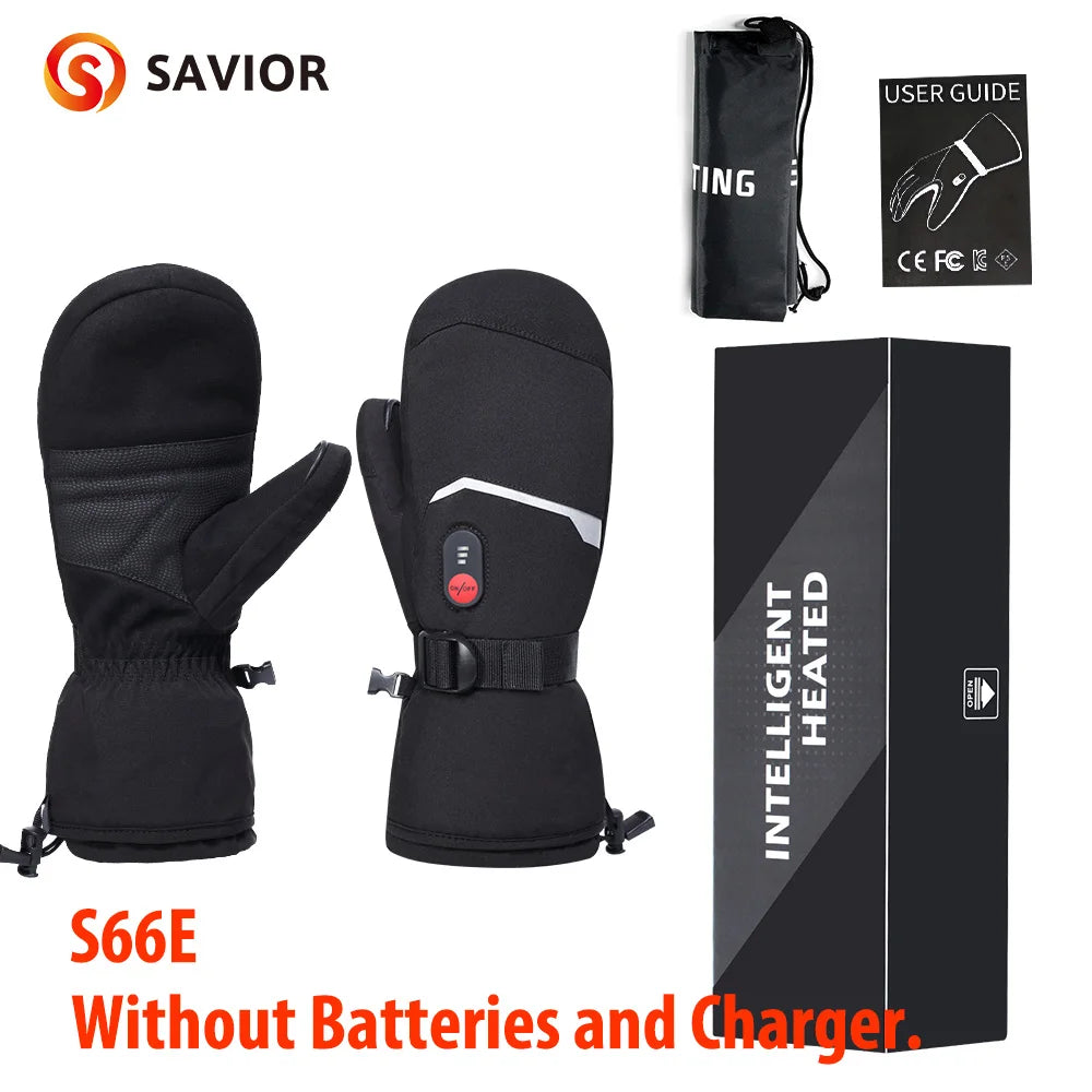 All Finger Mittens Heated Gloves Touch Phone Waterproof Windproof Battery Electric Heated Skiing Gloves Men Women Thermal