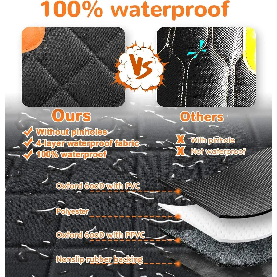 6-in-1 Dog Car Seat Cover for Back Seat Waterproof Dog Car Hammock with Mesh Window Non-Slip Pet Backseat Protector for Cars Trucks