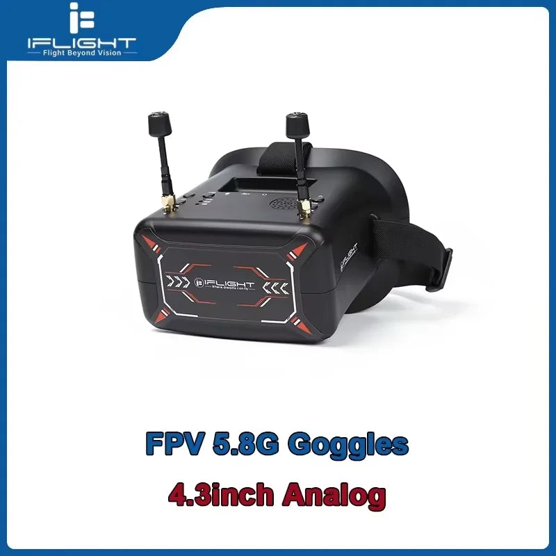 4.3inch FPV Analog Goggles 40CH 5.8GHz with DVR Function Built-in 3.7V/2000mAh Battery for RC Drone FPV Part