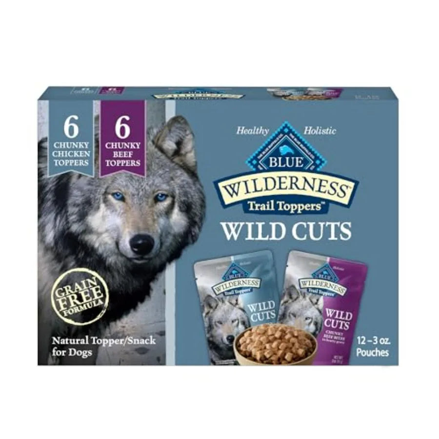Trail Toppers Wild Cuts Wet Dog Food Variety Pack, High-Protein and Grain-Free, Made with Natural Ingredients, and F