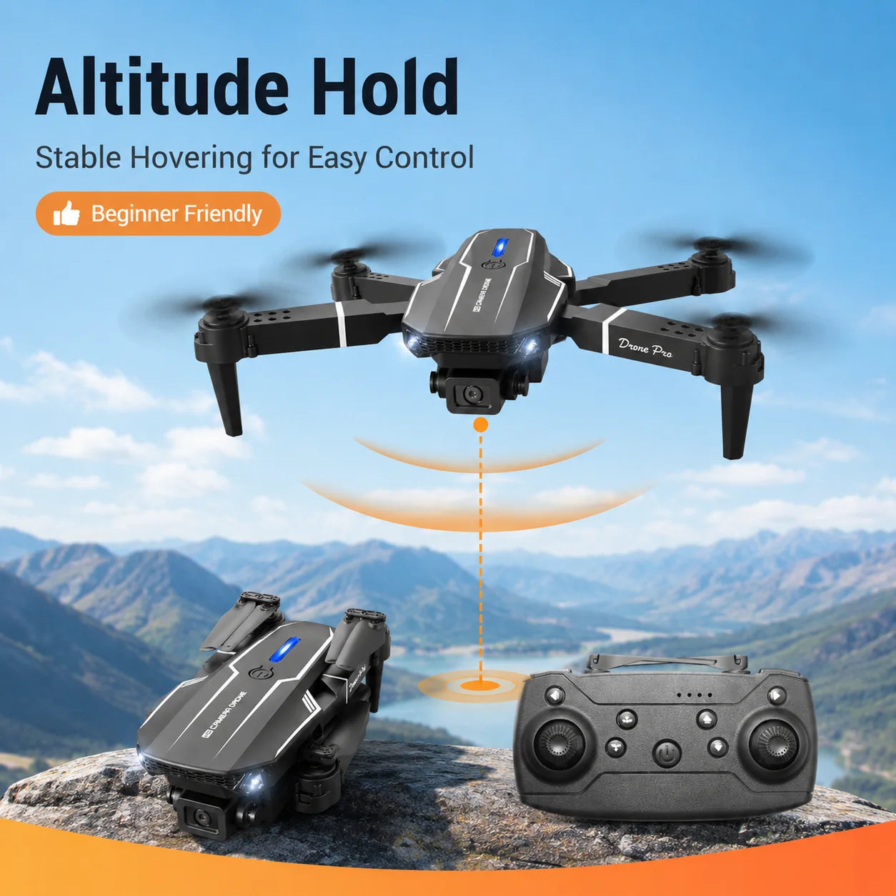 S101 Foldable RC Drone 4K HD Dual Camera WIFI FPV APP Waypoint Flight Altitude Hold 6-Axis Gyro Quadcopter for Beginners