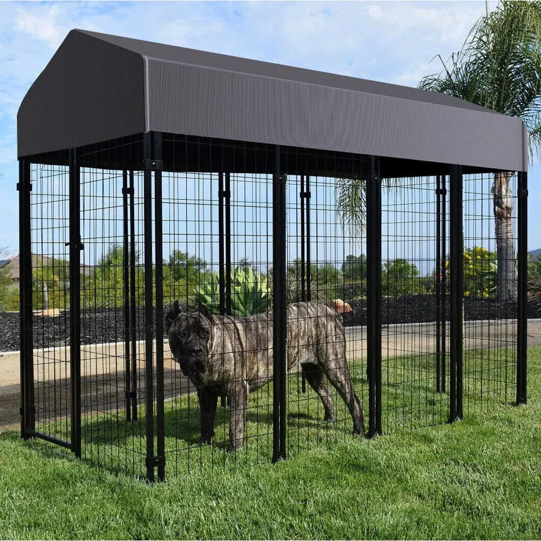 Oversized Dog Cage, Pet Run Enclosure, Playpen with Roof, for Outdoor Pet Kennel, High Fence