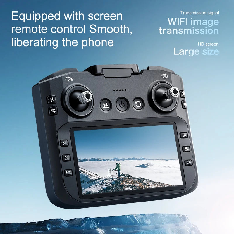FPV Drone With A 4.3-Inch Built-In Screen Remote Controller (No Phone Required) - Portable Remote-Controlled Quadcopter Suitable For Beginners And Adults, Supports Optical Flow Hovering, Gesture Control, And Automatic Return-