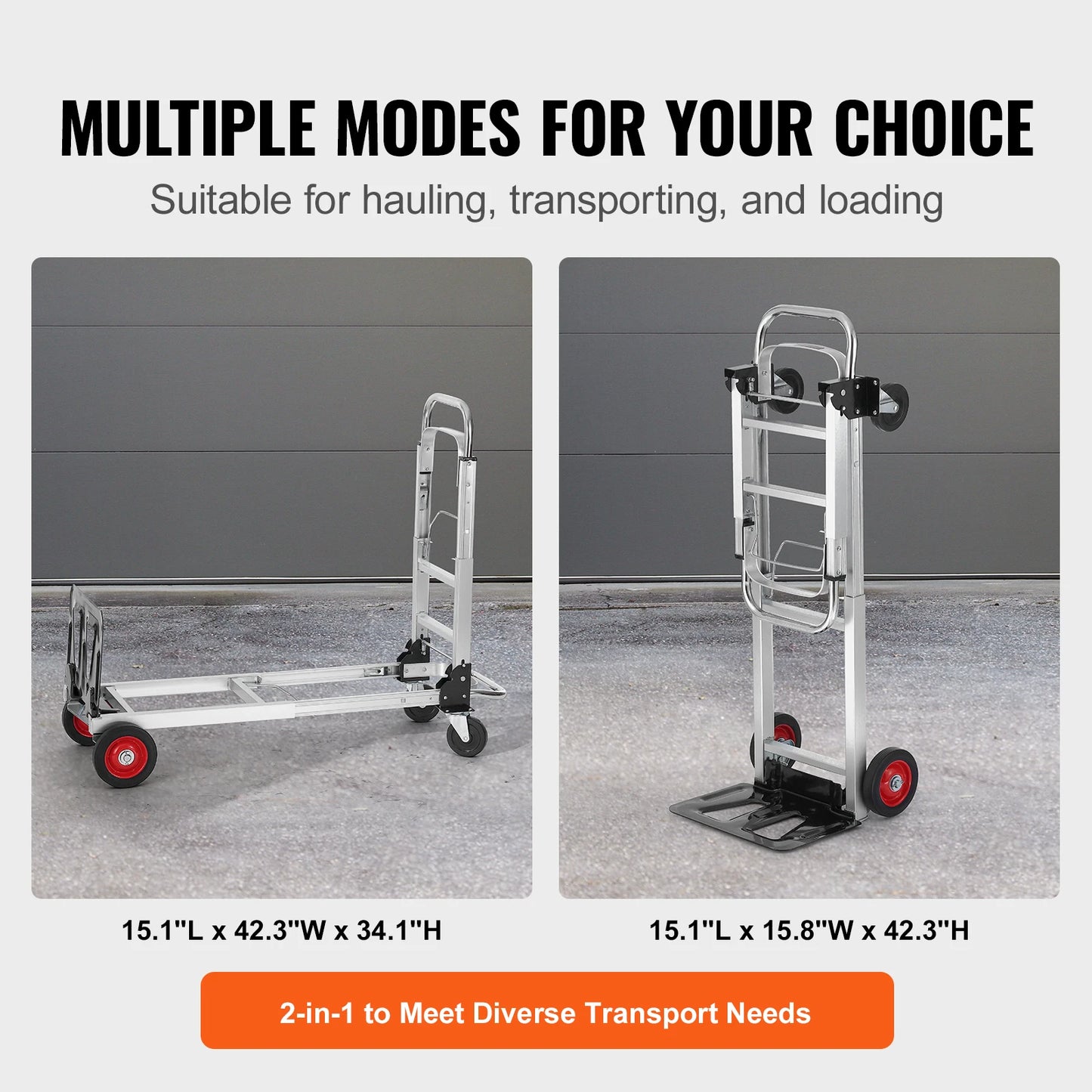 400 lbs Folding Hand Truck Lightweight Dolly with Wheels Foldable Luggage Utility Cart for Warehouse Transport Moving