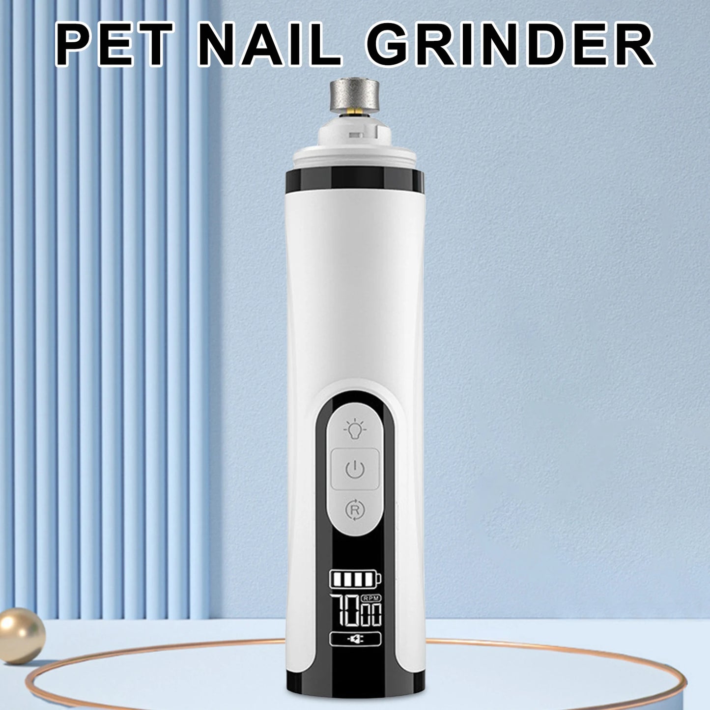 Electric Dog Nail Grinder with 2 LED Lights Pet Nail Trimmer Cat Nail Grinder Suitable for Small Middle Large Dogs and Cats