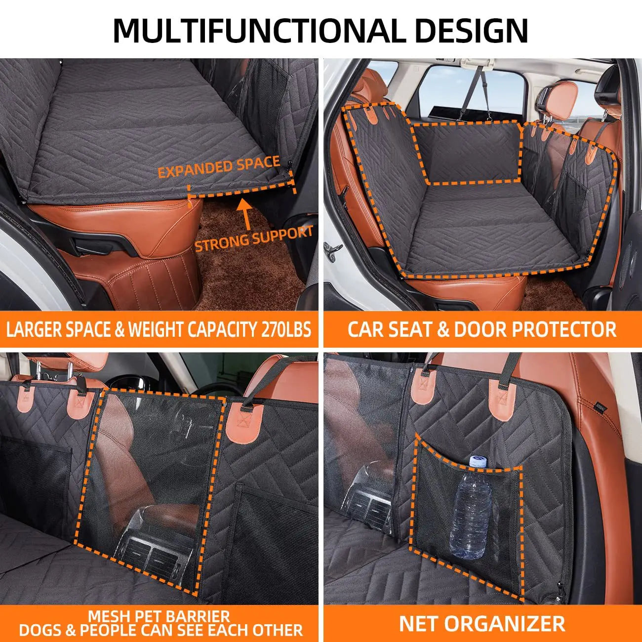 Dog Seat Cover Car Seat Cover For Pets, Waterproof Pet Seat Cover Hammock Scratch Proof Nonslip Durable Soft Pet Back Seat Covers