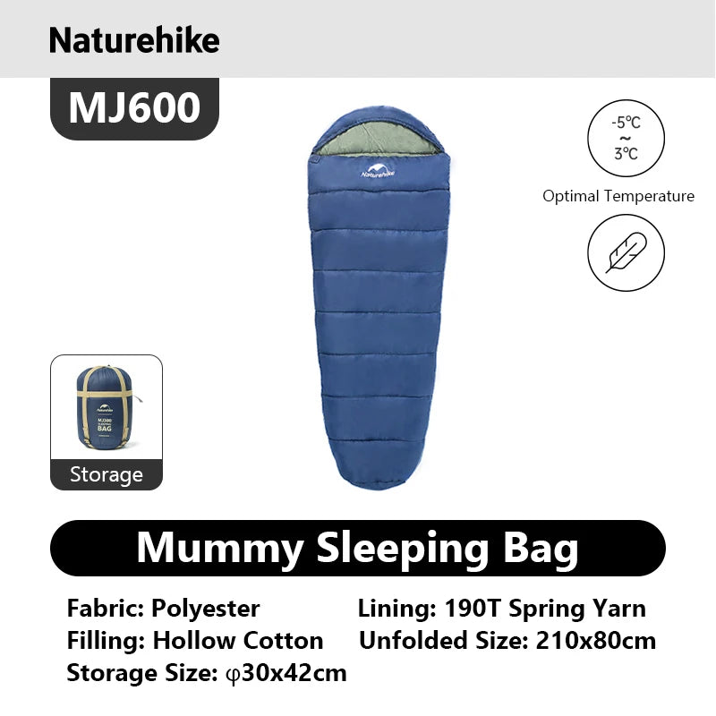 Mummy Sleeping Bags MJ300/MJ600 Cotton Camping Adults Sleeping Bag Ultra Winter Warm Mummy Sleeping Bag Indoor