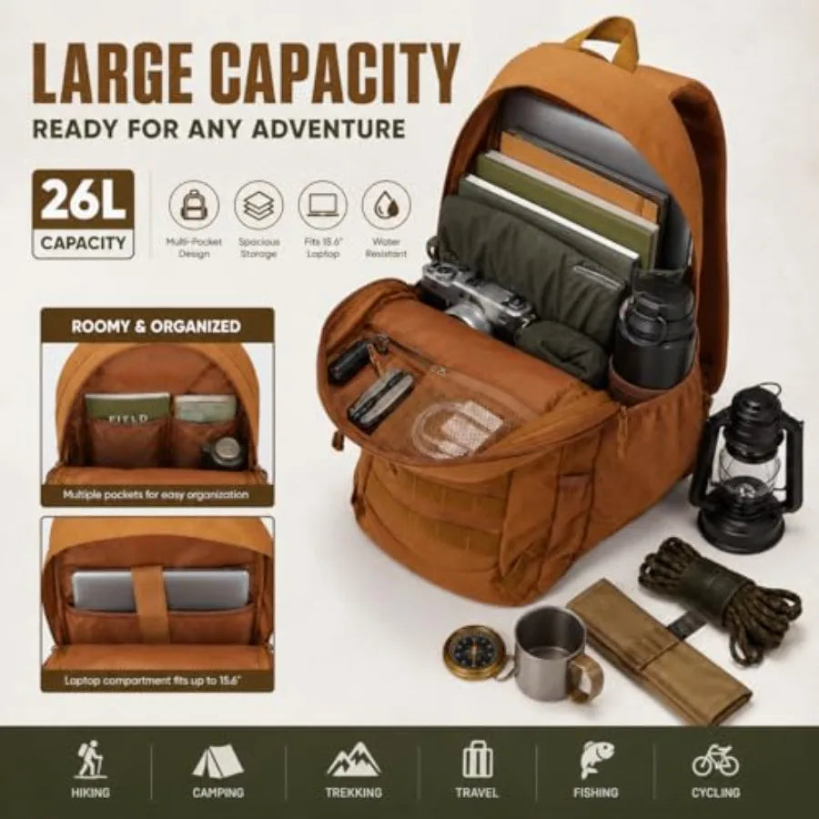 Hiking Travel Backpacks Men and Women, Lightweight Waterproof Laptop Backpack Outdoor Camping Backpack Hiking Daypack for Travel