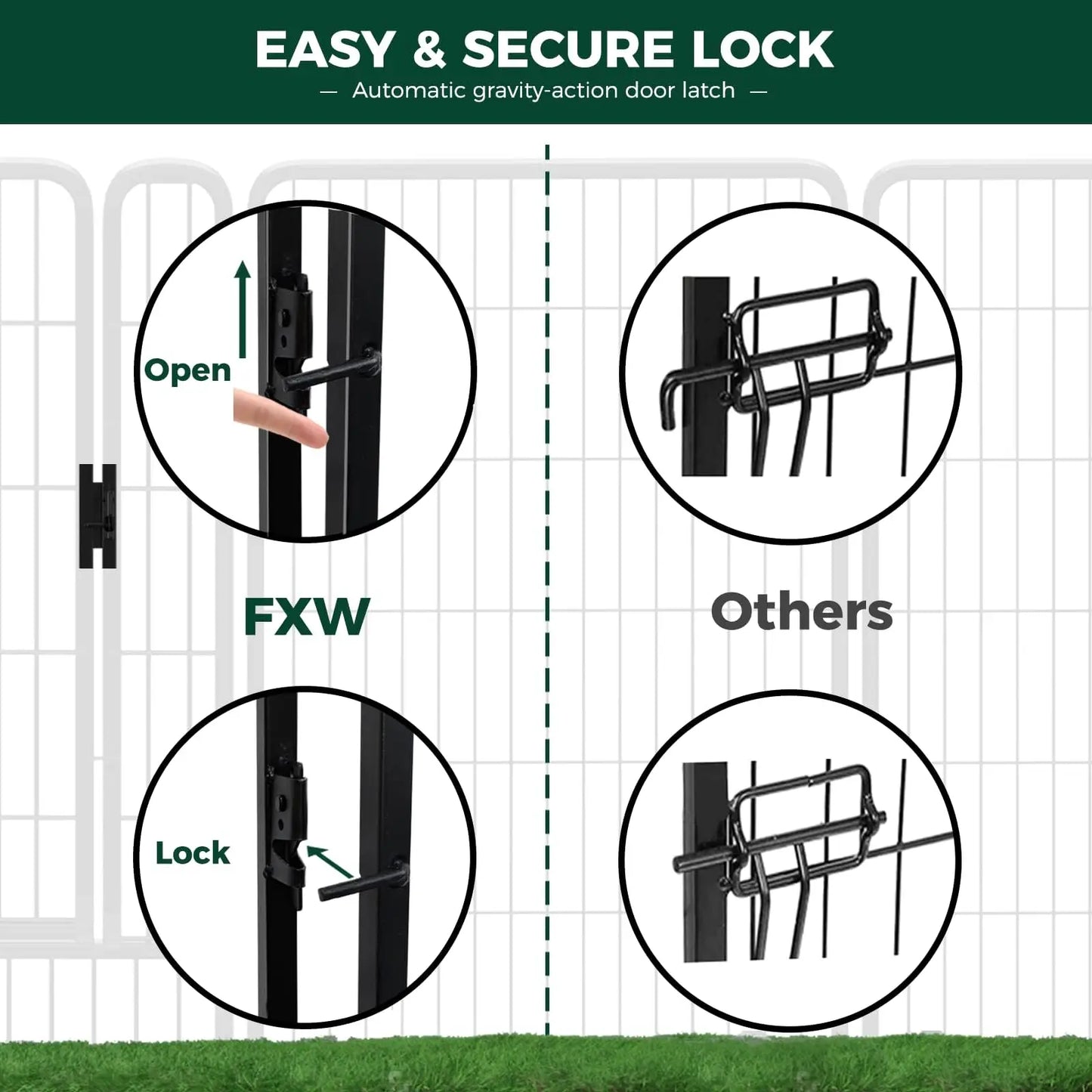 Dog Pet Fence Indoor/Outdoor,40"Height 8/16 Panels, Portable Metal Pet Exercise Pen for RV Camping Garden Yard, Wide Door