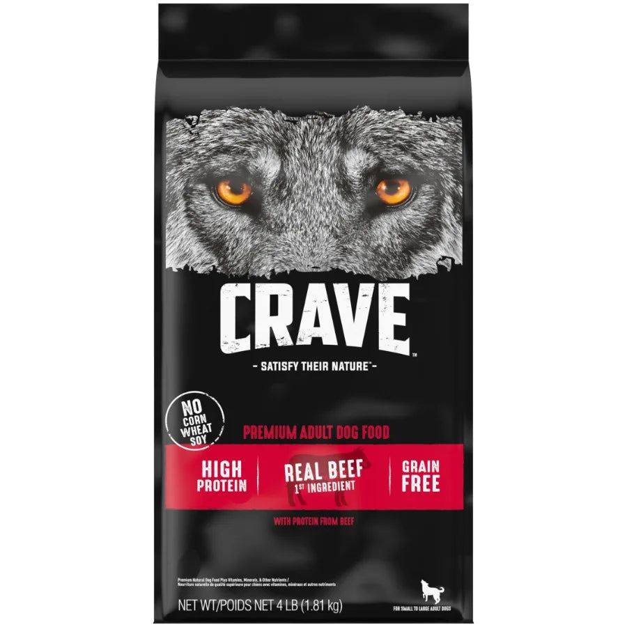 Grain Free Adult Dry Dog Food With Protein From Beef, 4 Lb. Bag