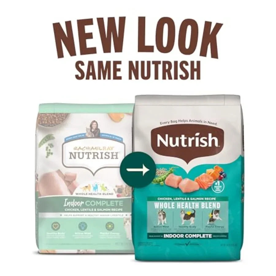 Indoor Complete Chicken, Lentils, and Salmon Recipe Dry Cat Food 14 lb. Bag, Packaging May Vary