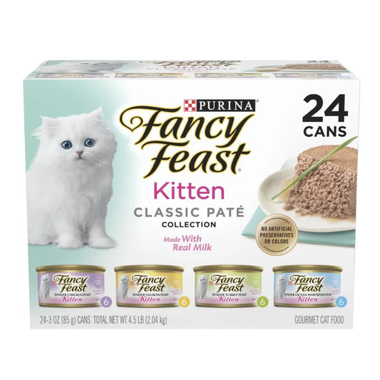 Kitten Food, Wet Cat Food, Classic Pate Collection with Milk, 3 oz Cans