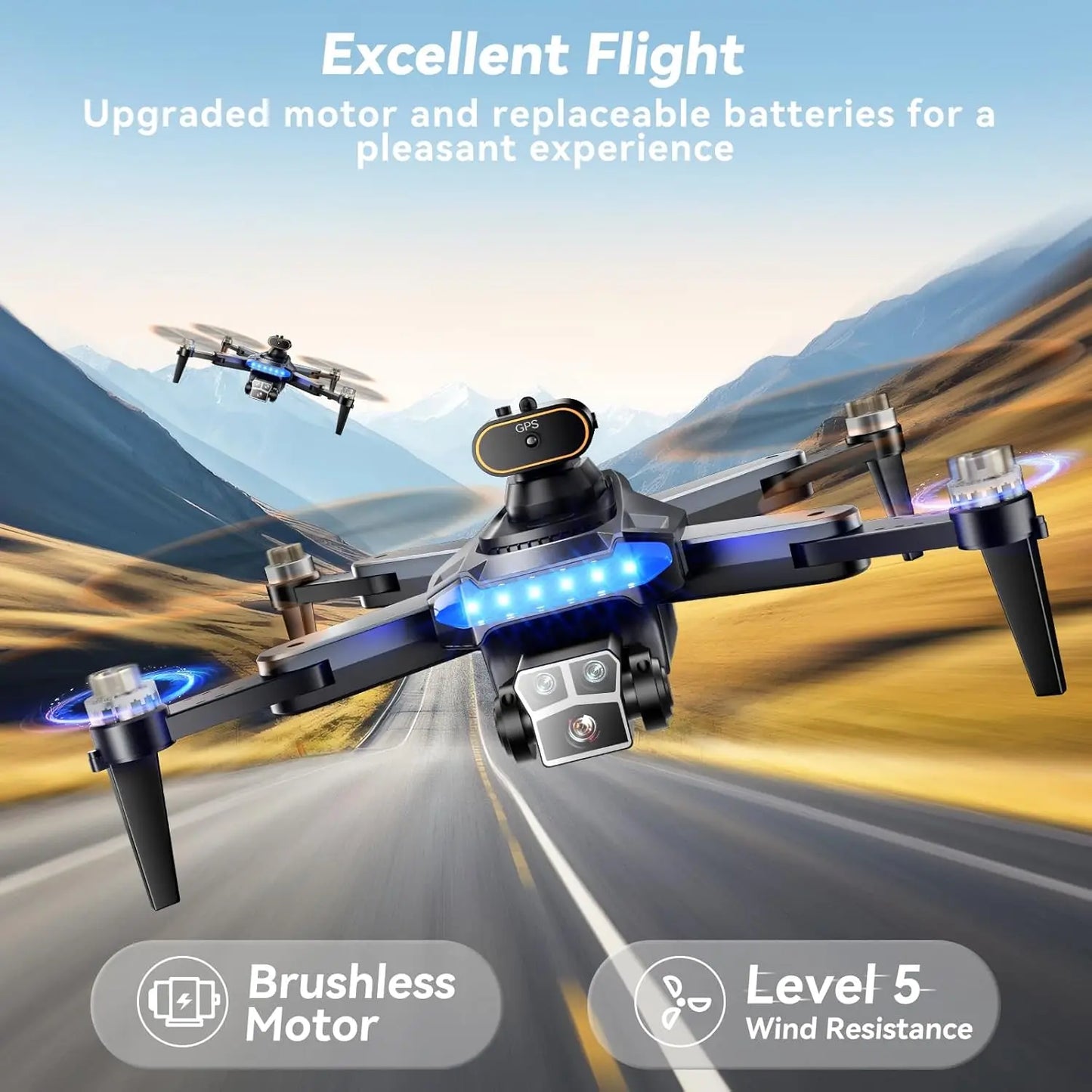 4K GPS Drone with Auto Return & Follow Me, Under 249g Foldable Quadcopter for Adults and Beginners (Age 14+, Black)