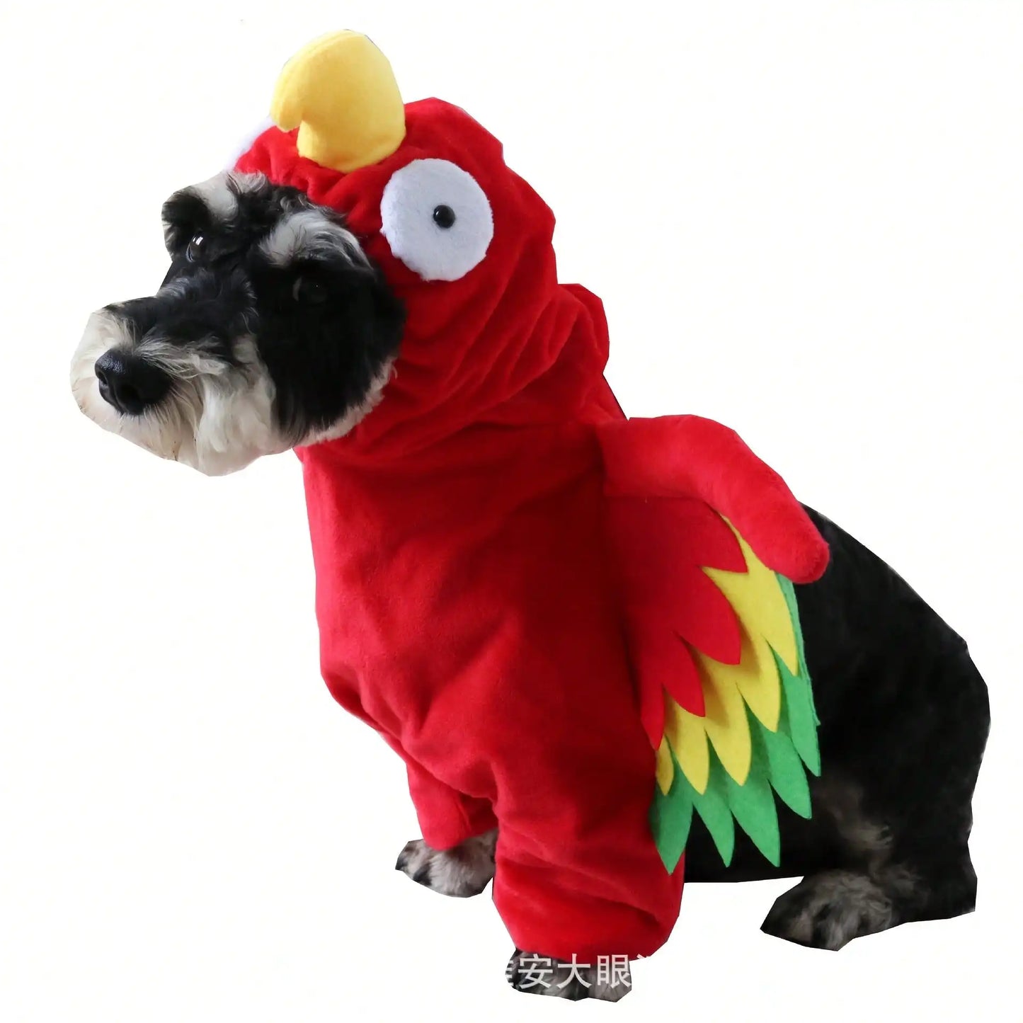Halloween Pet Turkey Standing Costume With Colorful 3D Wings, Funny Red Bird Standing Outfit For Small And Medium Dogs