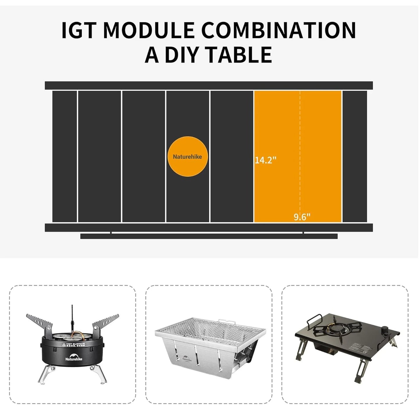Camping Folding Aluminum Alloy IGT Table Multifunctional Portable BBQ Grill Table Outdoor Picnic Cooking Table