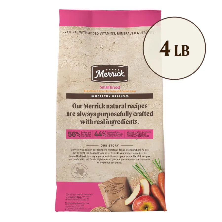 Healthy Grains Premium Dry Dog Food For Small Dogs, Wholesome and Natural Kibble, Small Breed Recipe - 4.0 lb. Bag