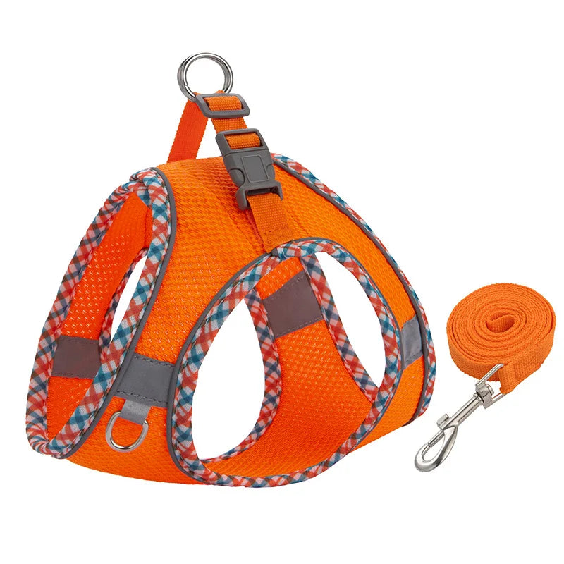 Pet Dog Harness and Leash Set for Small Medium Dog Outdoor Walking Reflective Adjustable Cat Vest Harness Chihuahua Pet Supplies