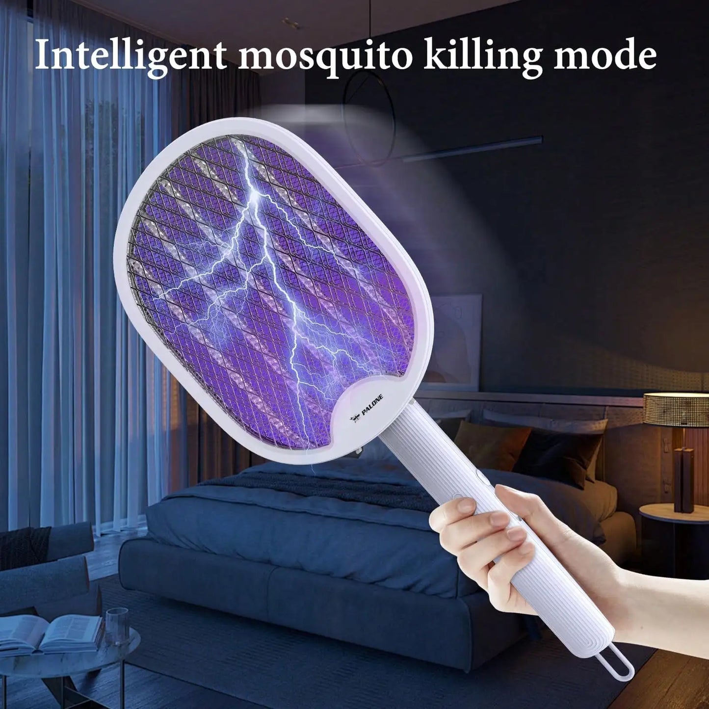 Bug Zapper Electric Fly Swatter, Foldable Fly Zapper, 4000V Mosquito Killer With 3 Layer Nets, USB-C Fly Killer Flying Insects Control For Indoor Home And Outdoor