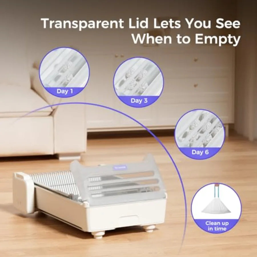 Self Cleaning Litter Box, 2026 Upgraded Open-Top Automatic Cat Litter Box for Multiple Cats, Weight Sensors Safety Protection/App Control