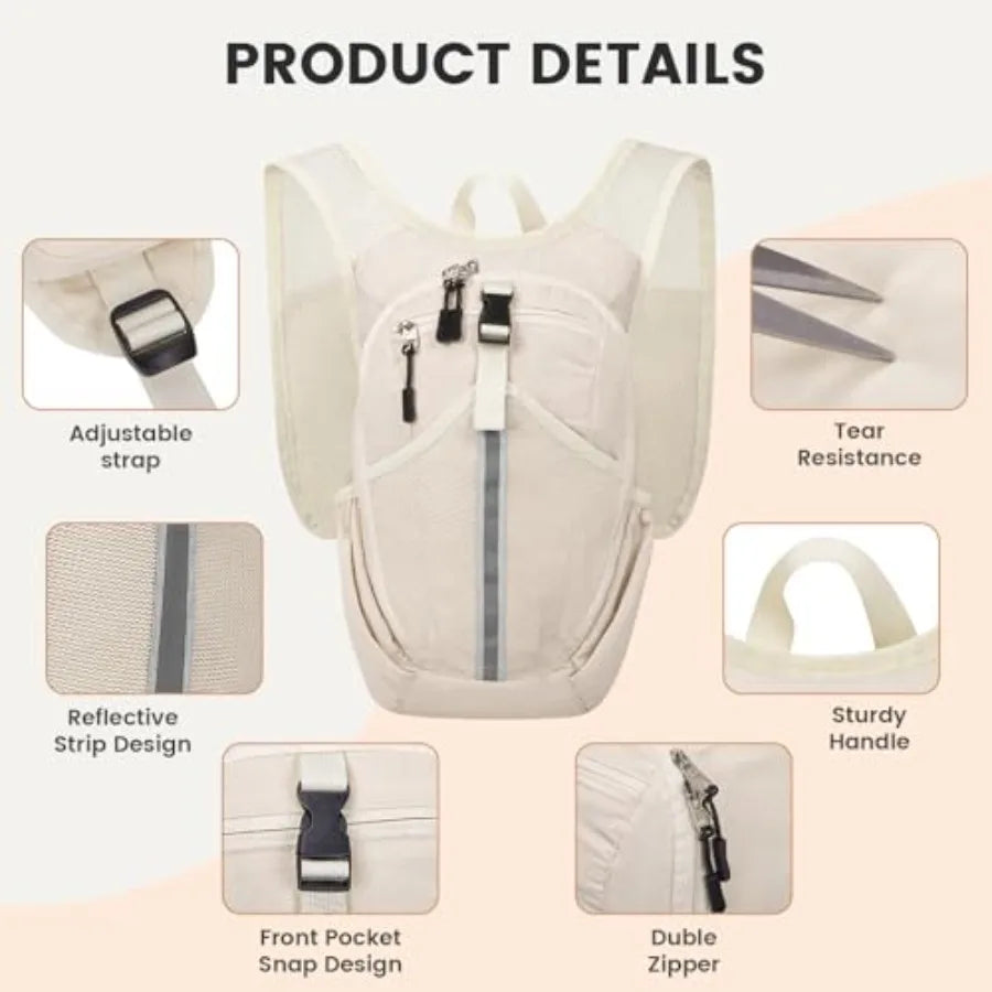 Small Hiking Backpack - Lightweight Packable Foldable Backpack for Travel, Camping, Outdoor Commute, Compact Rucksack for Women