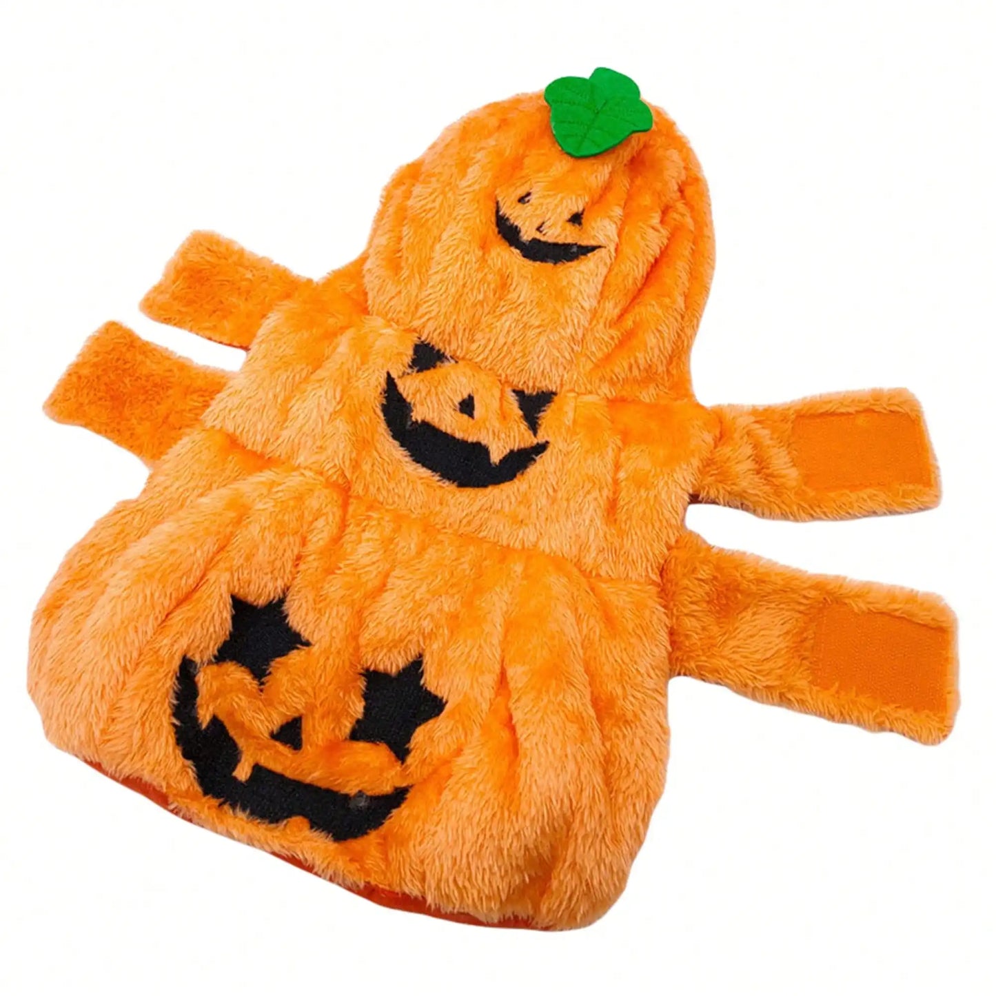 Halloween Pumpkin Costumes For Dogs, Pet Cosplay Clothes Warm Fleece Hoodie
