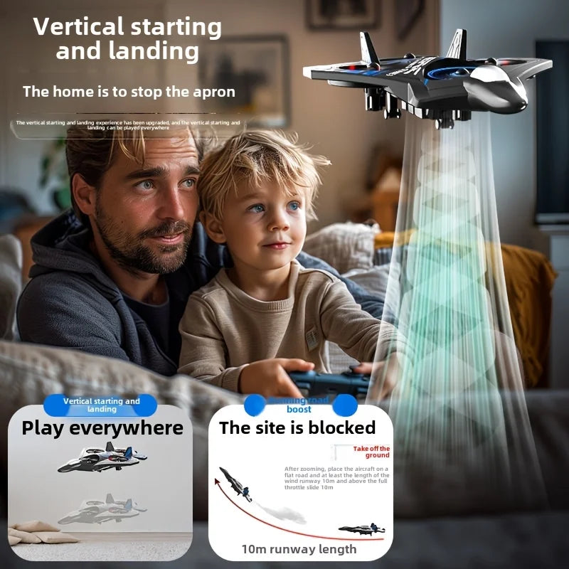 American New Type Remote Control Combat Plane With Missile Launching, Camera Equipped, Quadcopter Fighter Drone Model Toy, Outdoor