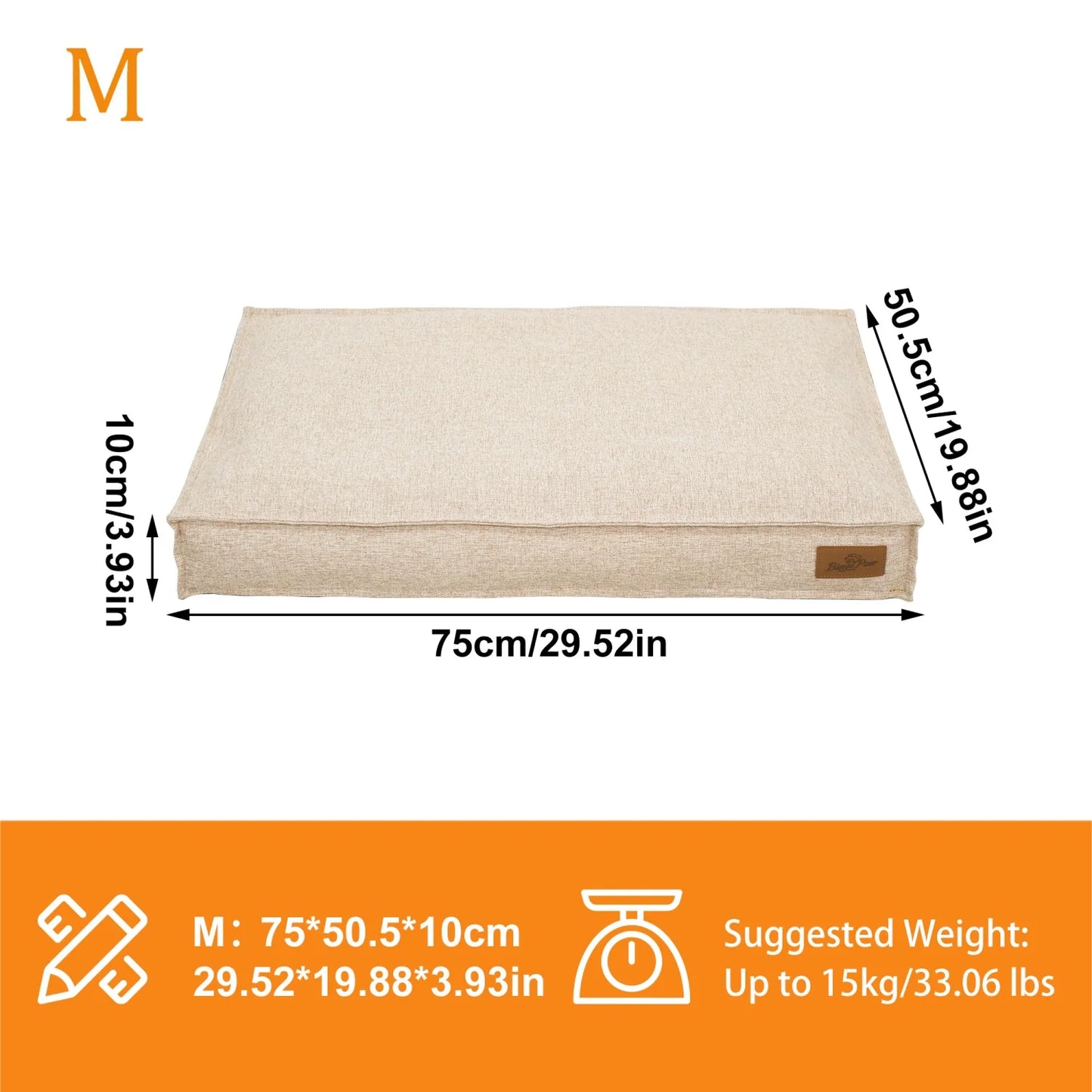 M-2XL Dog Beds Crate Pad for Medium/Large Dogs Pet Mat Ultra Soft Cozy Sleeping Kennel Pad Linen Cover Foam Base