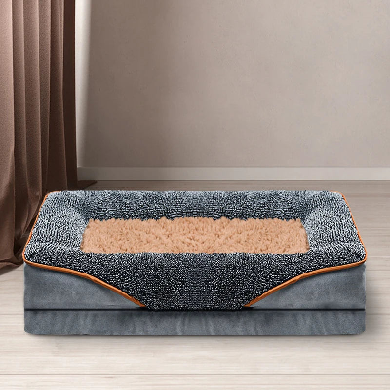 An Oversized Dog Bed Removable Washable for All Seasons, Pet Bed Sofa, Comfortable and Soft Cat Sofa Bed With Raised Edges