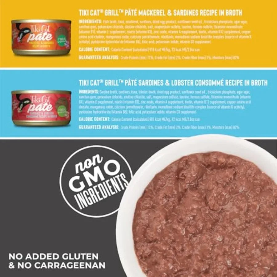 Grill Pâté Wet Cat Food, Variety Pack, 2.8 oz. Cans 12 Count