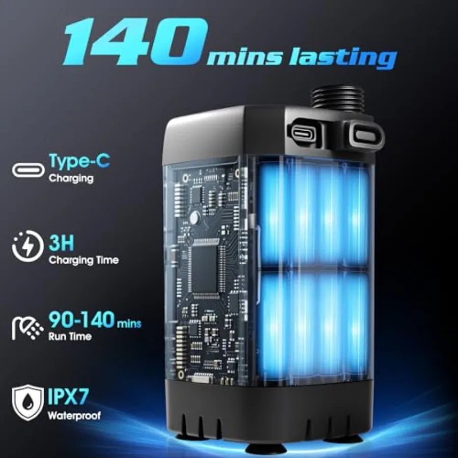 Portable Shower With Heater Portable Shower For Camping With 2000W Auto-Off Heater 4 Spray Modes Lasting 140 Mins LED Display