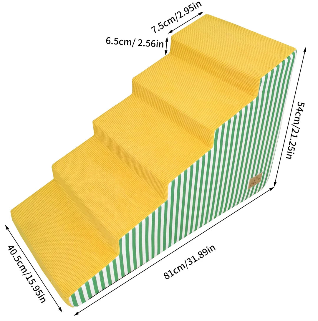 Pet Stairs for Dogs High-Density Foam Gentle Slope Access Ramp 3/4/5 Steps Safe Dog Ramp for Pet Accessibility