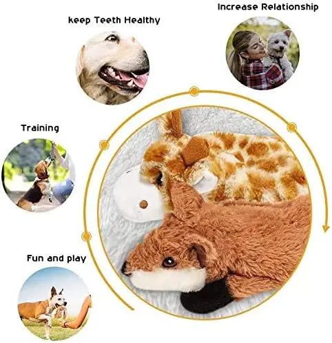 Dog Squeaky Toys, 5 PCS Crinkle Plush Dog Toys, No Stuffing Dog Toys for Small, Medium, Large Dogs, Stuffless Puppy Toys for Bored Dogs