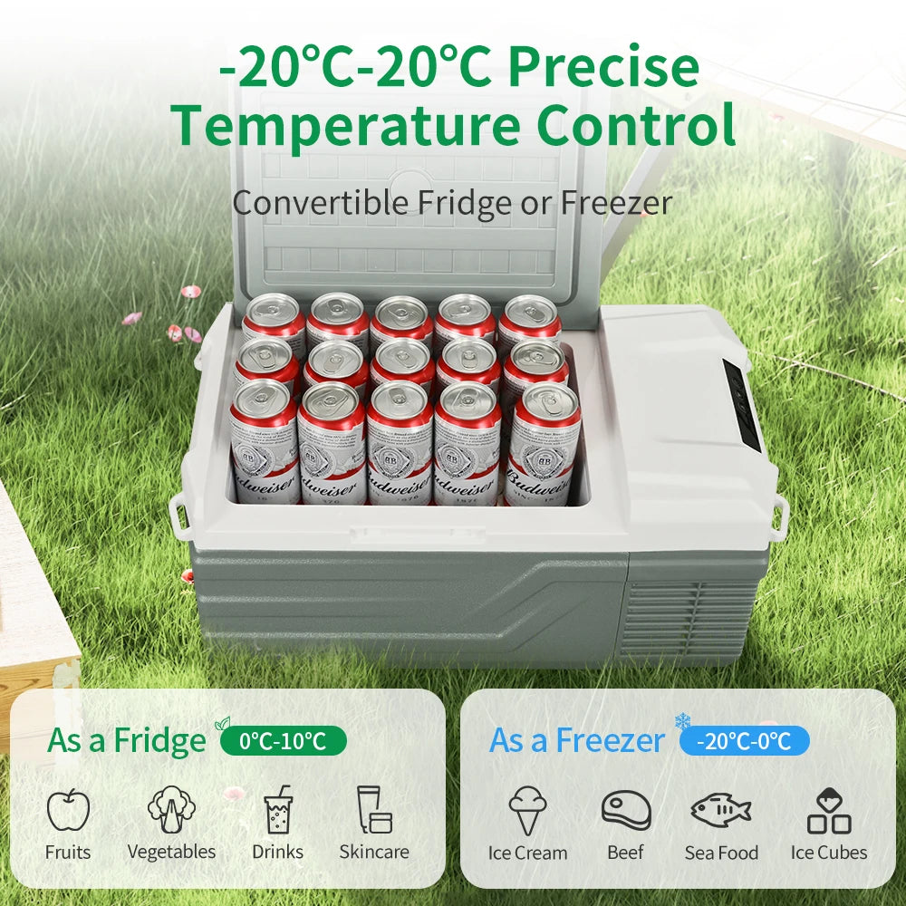 NL15 15L Portable Car Refrigerator 12 Volt Mini Fridge Freezer 12/24V DC 100-240V AC Cooler Ice Box for Truck Camping