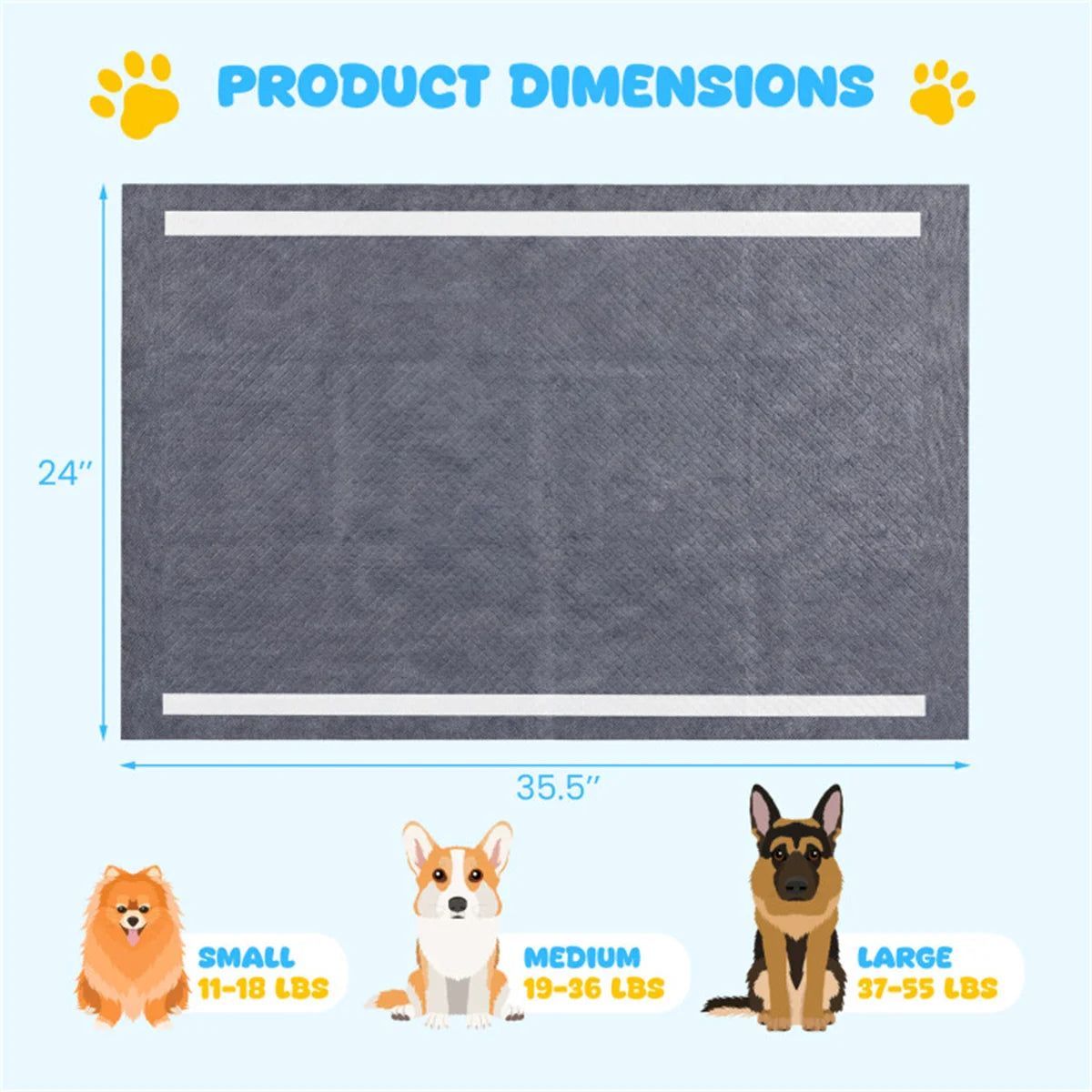 150 Pcs Extra Large Pet Pads with 6-Layer Activated Carbon, Leakproof & Odor Control for Dog Potty