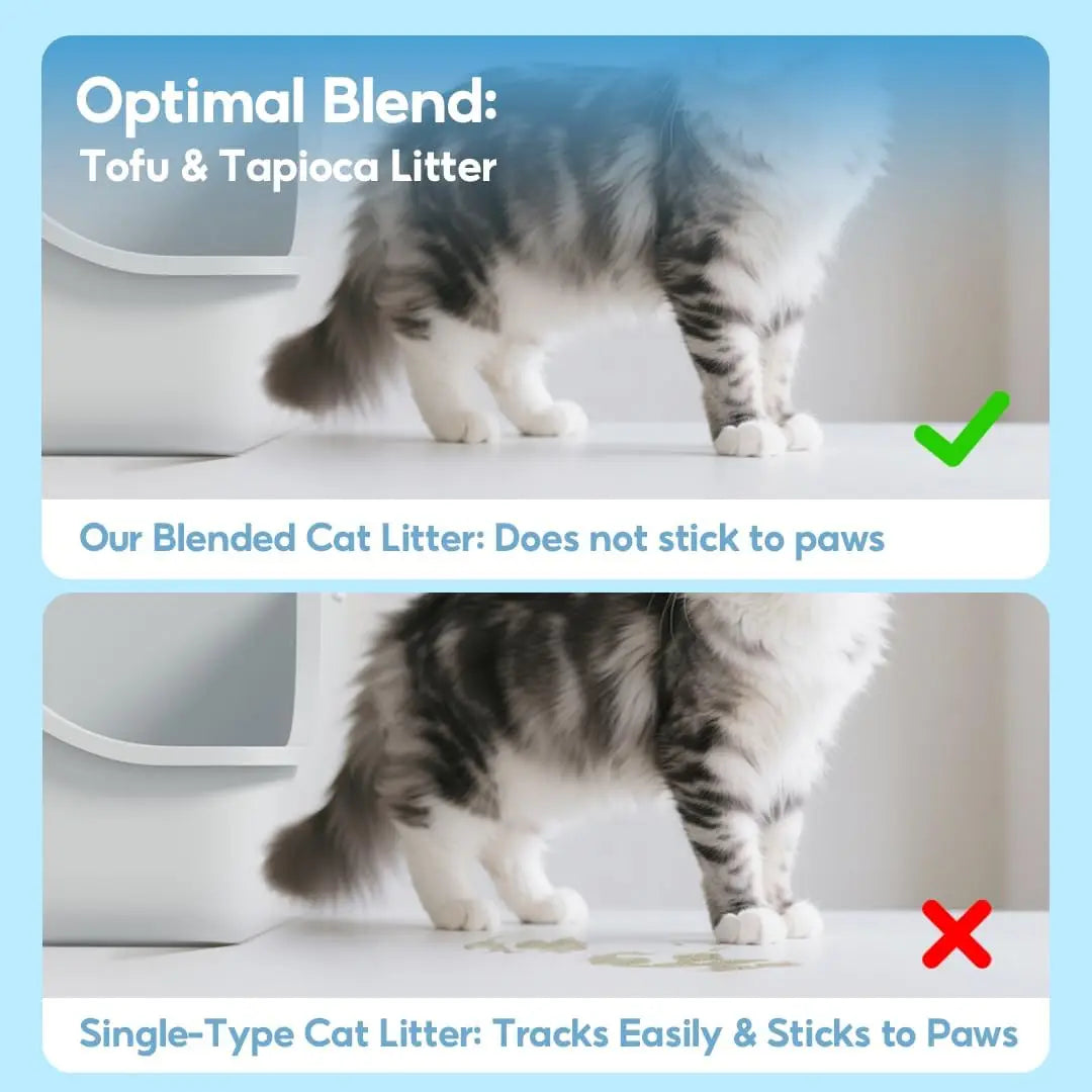 5-in-1 Tofu Cat Litter, Fast Clumping, Strong Odor Control, Dust-Free, Flushable, 7.9lbs x 2 Bags