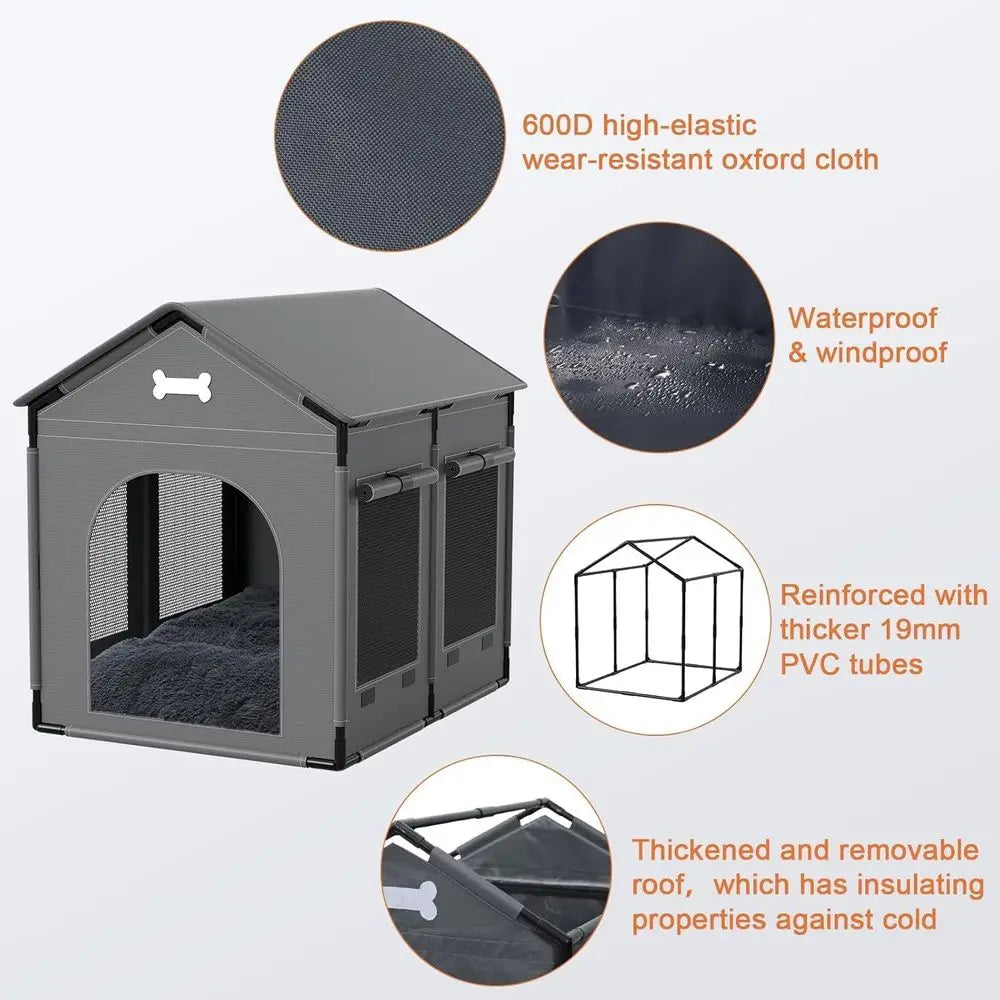 Indoor Dog House for Medium-Sized Dogs, Indoor Pet House with Warm Mat, Dog Bed House, Warm Portable Tent with Soft Cushion