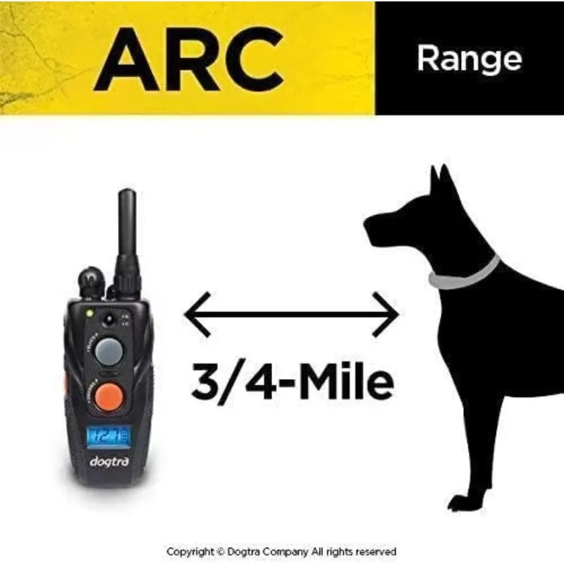 ARC Slim Ergonomic 3/4-Mile Remote Dog Training E-Collar with 127-Level Precise Control via LCD Screen